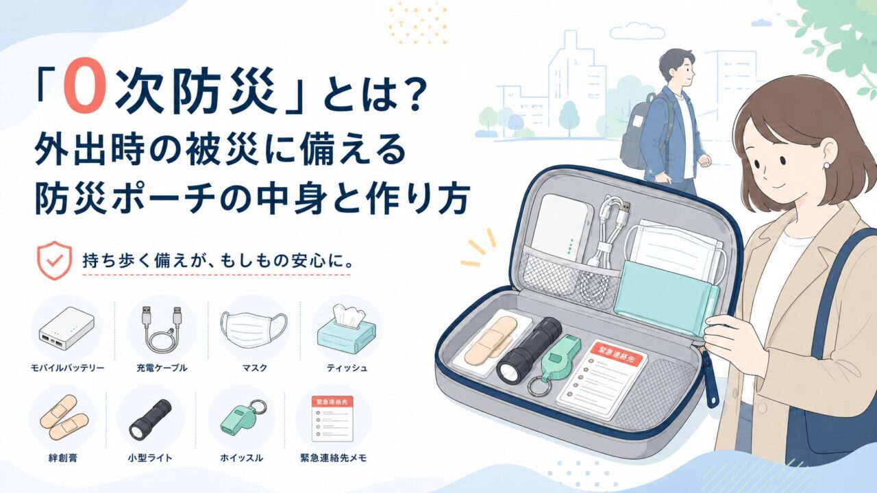 「0次防災」とは？外出時の被災に備える防災ポーチの中身と作り方