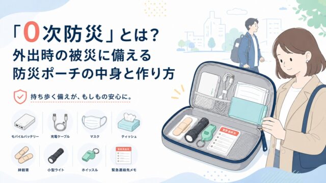 「0次防災」とは？外出時の被災に備える防災ポーチの中身と作り方