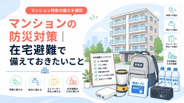 マンションの防災対策｜在宅避難で備えておきたいこと