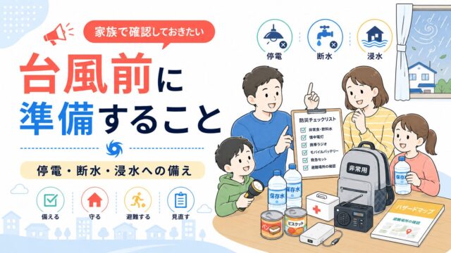 台風前に準備すること｜停電・断水・浸水への備え