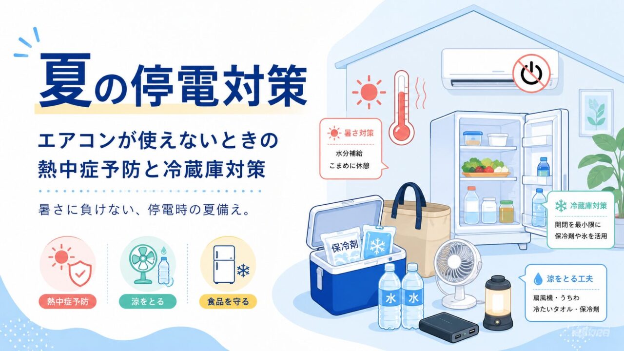 夏の停電対策｜エアコンが使えないときの熱中症予防と冷蔵庫対策