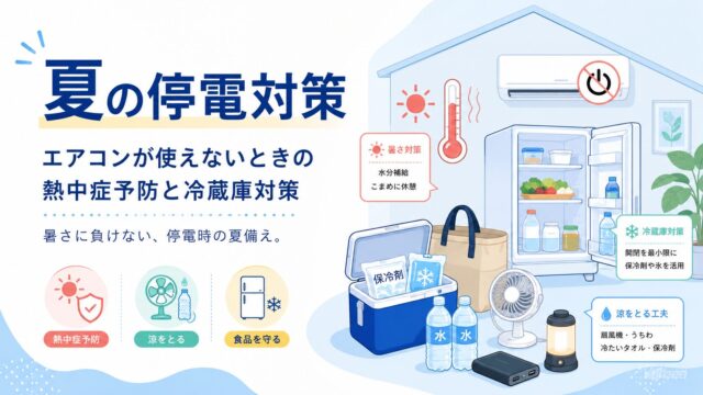 夏の停電対策｜エアコンが使えないときの熱中症予防と冷蔵庫対策