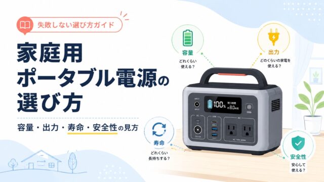 家庭用ポータブル電源の選び方｜容量・出力・寿命・安全性の見方