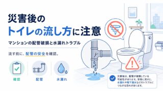 災害後のトイレの流し方に注意｜マンションの配管破損と水漏れトラブル