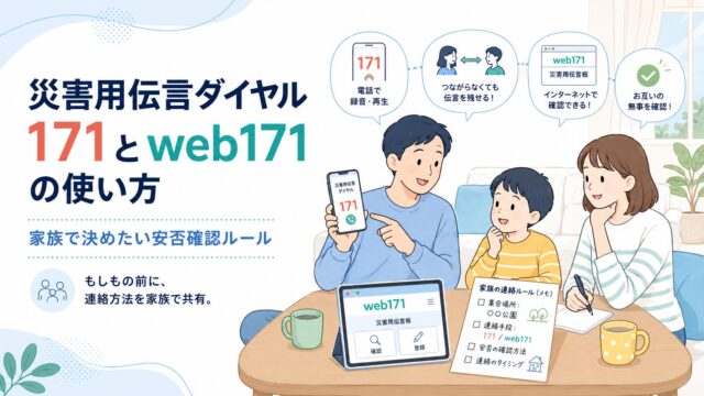 災害用伝言ダイヤル171とweb171の使い方｜家族で決めたい安否確認ルール