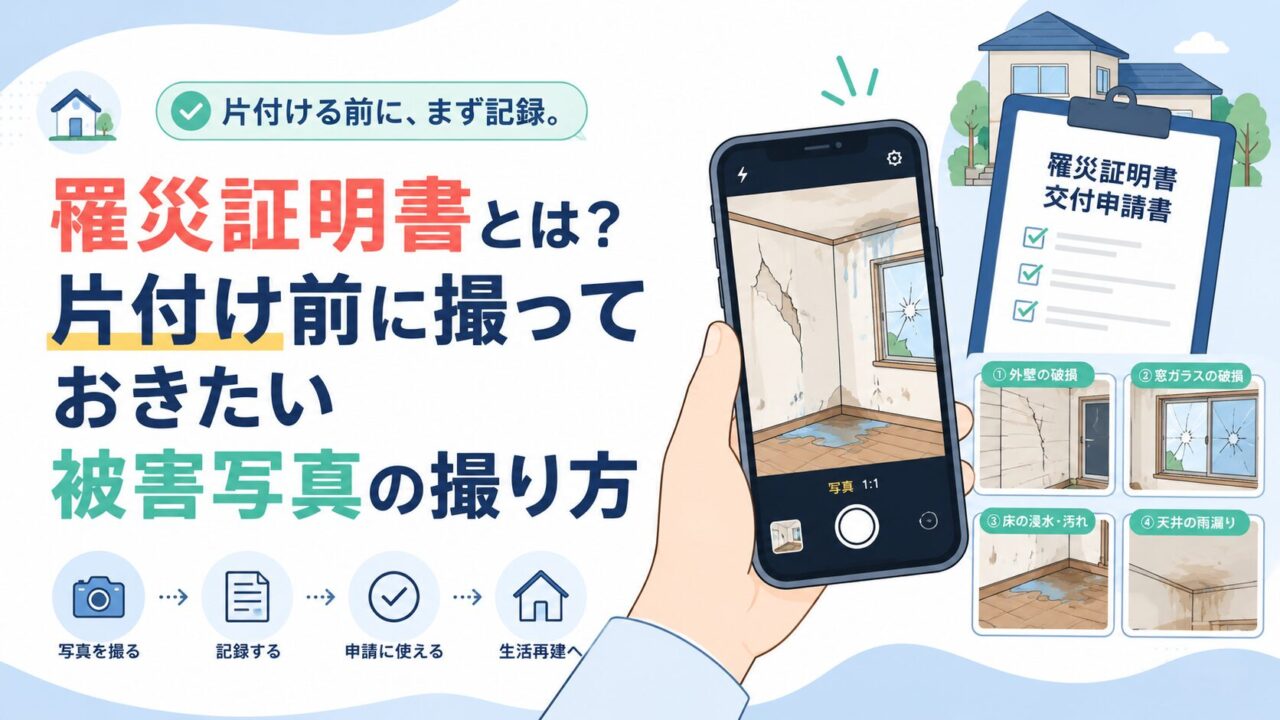 罹災証明書とは？片付け前に撮っておきたい被害写真の撮り方