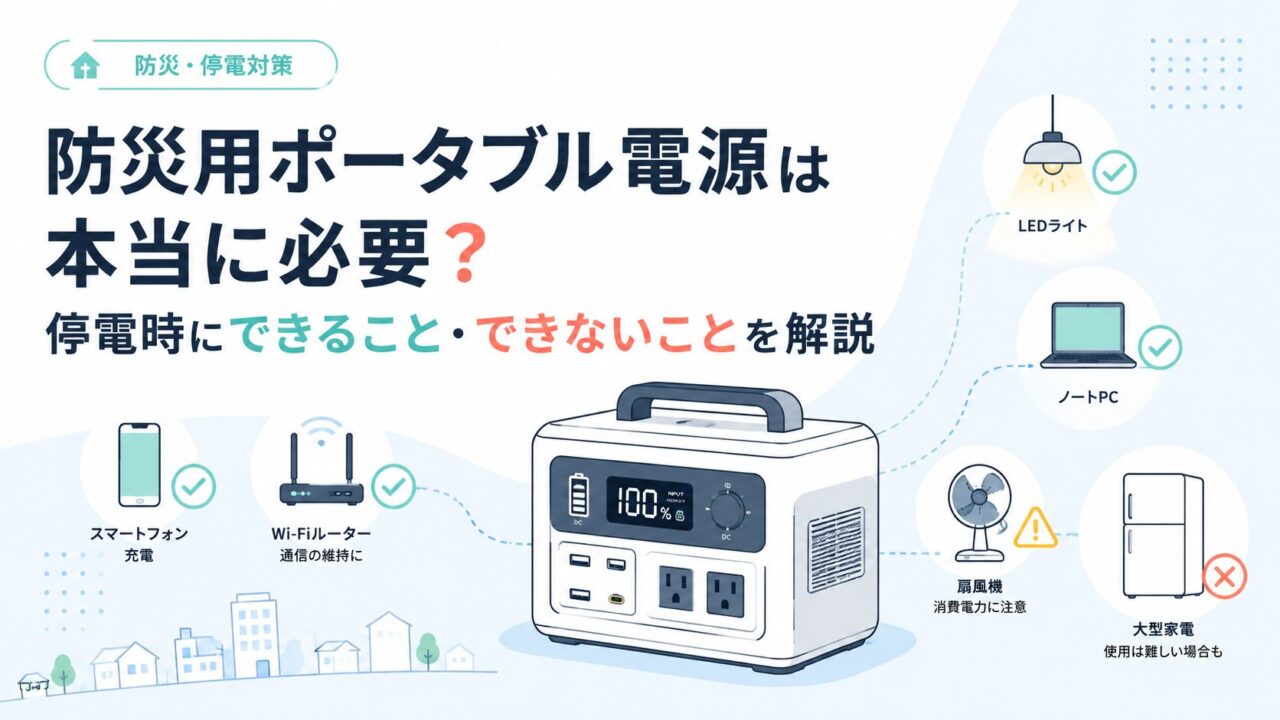 防災用ポータブル電源は本当に必要？停電時にできること・できないことを解説